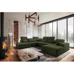 U-förmiges Ecksofa Milano X mit Schlaffunktion – das ideale Möbelstück für diejenigen, die Komfort und Stil schätzen.