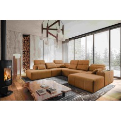 U-förmiges Ecksofa Milano X mit Schlaffunktion – das ideale Möbelstück für diejenigen, die Komfort und Stil schätzen.