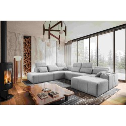 Sofá en forma de U Milano X con función de cama: el mueble ideal para aquellos que valoran la comodidad y el estilo.