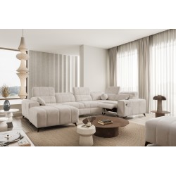 Sofá en forma de U Ballagio IV Mix con función de cama y relax - Tejido, Spring 1108