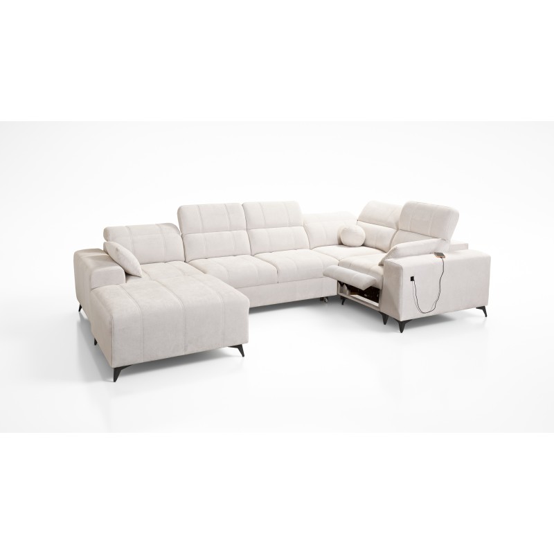 Ballagio IV Mix U-shaped sectional sofa with sleeping and relaxation function - Woven, Spring 1108