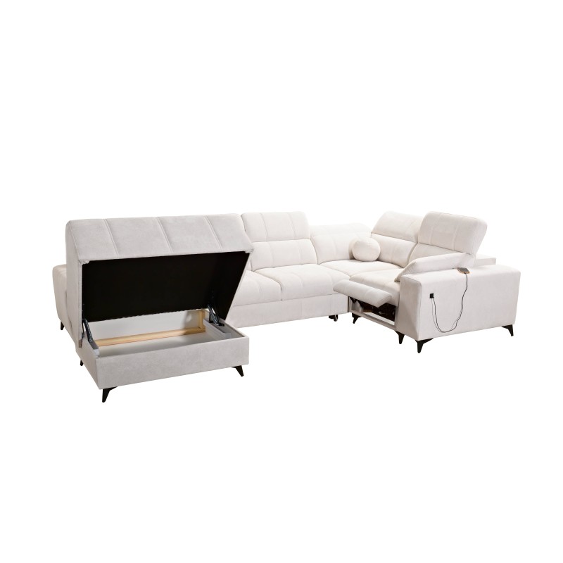 Corner sofa in U shape Ballagio IV Mix with sleeping and relaxation function - Woven, Spring 1118