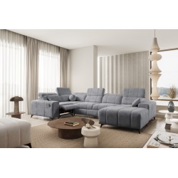 Ballagio IV Mix U-Shaped Sectional Sofa with Sleeping and Relaxation Function - Weave, Spring 1101