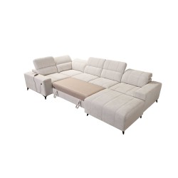 U-förmiges Ecksofa Ballagio IV Mix mit Schlaf- und Relaxfunktion - Geflecht, Spring 1104