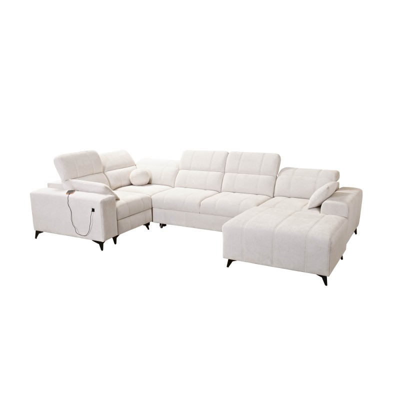 Ballagio IV Mix U-shaped sectional sofa with sleeping and relaxation function - Woven, Spring 1108
