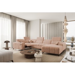 U-förmiges Sofa Ballagio IV Mix mit Schlaf- und Relaxfunktion - Geflecht, Spring 1112
