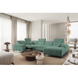 U-förmiges Ecksofa Ballagio IV Mix mit Schlaf- und Relaxfunktion - Geflecht, Spring 1116