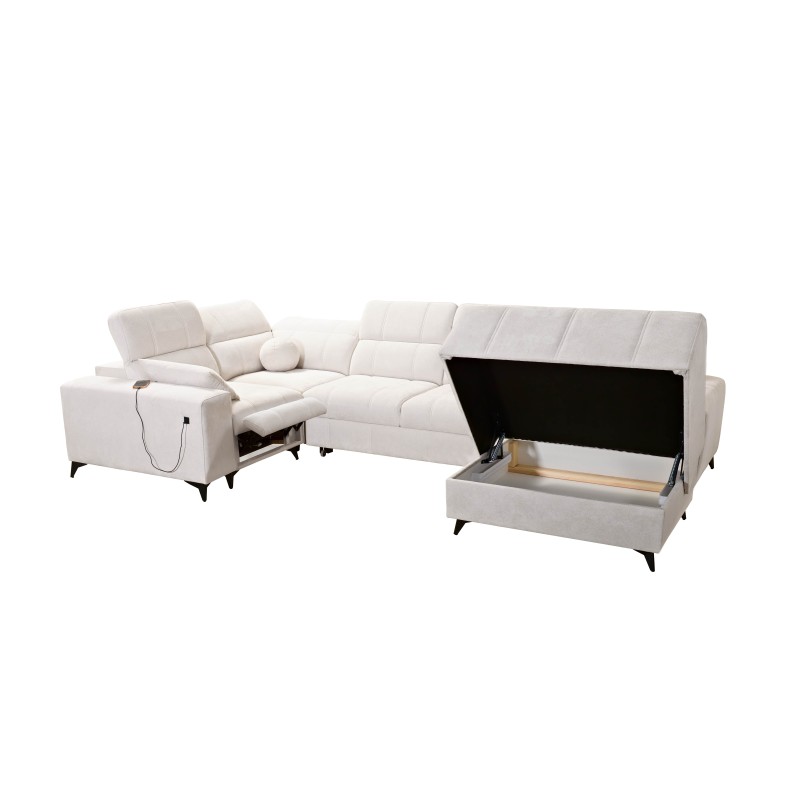 U-shaped Ballagio IV Mix sectional with sleeping and relaxation function - Weave, Spring 1116