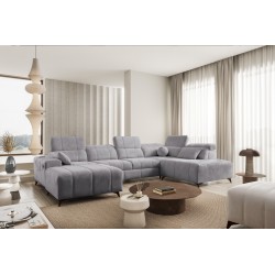Luxury U-shaped Corner Sofa Ballagio VI with Sleeping Function, Weave, Spring 1102