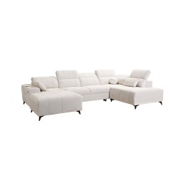 Luxury U-shaped Corner Sofa Ballagio VI with Sleeping Function, Woven Fabric, Spring 1108