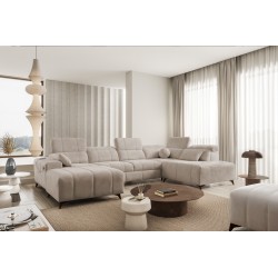 Luxury U-shaped Corner Sofa Ballagio VI with Sleeping Function, Weave, Spring 1110
