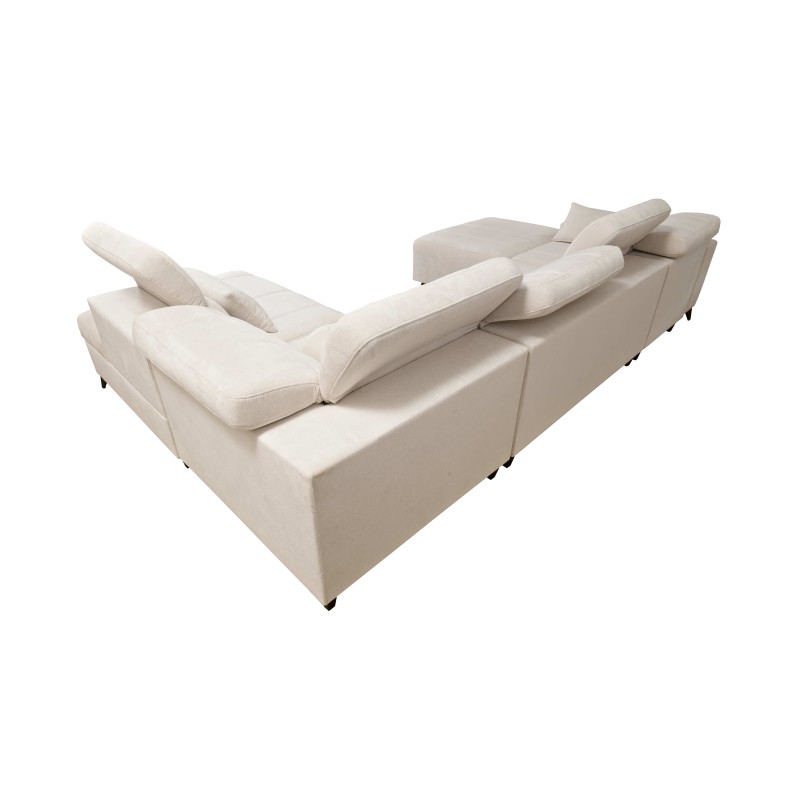 Luxury U-shaped Corner Sofa Ballagio VI with Sleeping Function Plecionka, Spring 1112