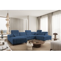 Luxus-Ecksofa in U-Form Ballagio VI mit Schlaffunktion Flechtwerk, Spring 1118