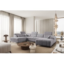 Luxury U-shaped Corner Sofa Ballagio VI with Sleeping Function, Weave, Spring 1102