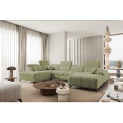 Luxuriöses U-förmiges Ecksofa Ballagio VI mit Schlaffunktion Plecionka, Spring 1115