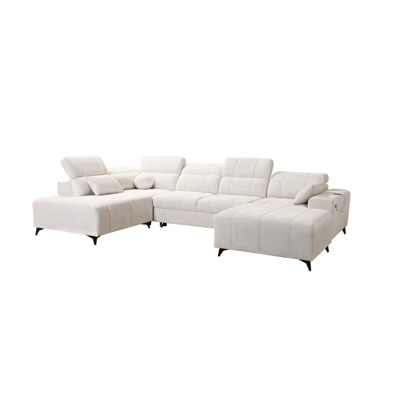 Luxury U-shaped Corner Sofa Ballagio VI with Sleeping Function Weave, Spring 1118