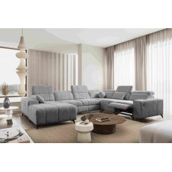 Sofá esquinero en forma de U Ballagio VIII Mix con función de cama y relajación | Muebles de estilo excepcional