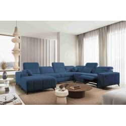 Sofá esquinero en forma de U Ballagio VIII Mix con función de cama y relajación | Muebles de estilo excepcional