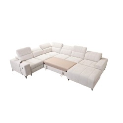 U-förmiges Ecksofa Ballagio VIII Mix mit Schlaf- und Entspannungsfunktion | Möbel mit außergewöhnlichem Stil