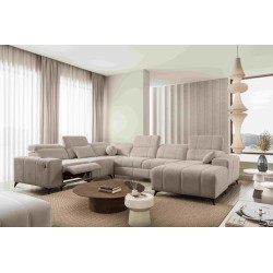 Sofá esquinero en forma de U Ballagio VIII Mix con función de cama y relajación | Muebles de estilo excepcional