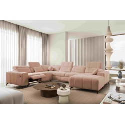 Sofá esquinero en forma de U Ballagio VIII Mix con función de cama y relajación | Muebles de estilo excepcional