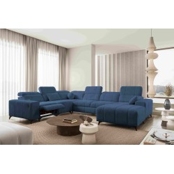 Sofá esquinero en forma de U Ballagio VIII Mix con función de cama y relajación | Muebles de estilo excepcional