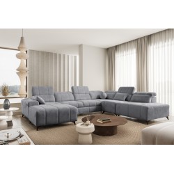 U-shaped Ballagio X sectional with a sleeping function, fabric Spring 1101
