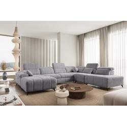 U-förmiges Sofa Ballagio X mit Schlaffunktion, Stoff Spring 1102
