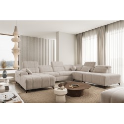 Ballagio X U-shaped sectional with sleeping function, fabric Spring 1110