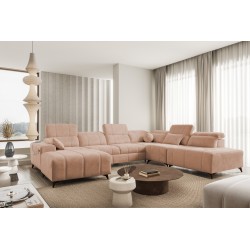 U-shaped corner sofa Ballagio X with a sleeping function, fabric Spring 1112