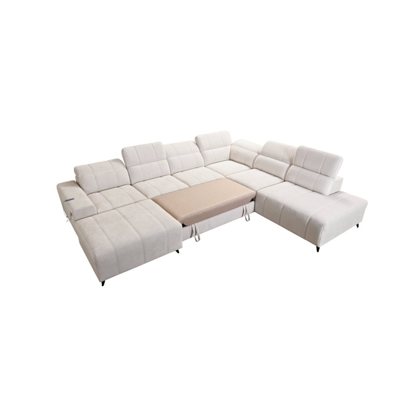 U-shaped corner sofa Ballagio X with a sleeping function, fabric Spring 1115