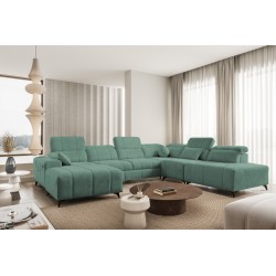 U-shaped corner sofa Ballagio X with a sleeping function, fabric Spring 1116