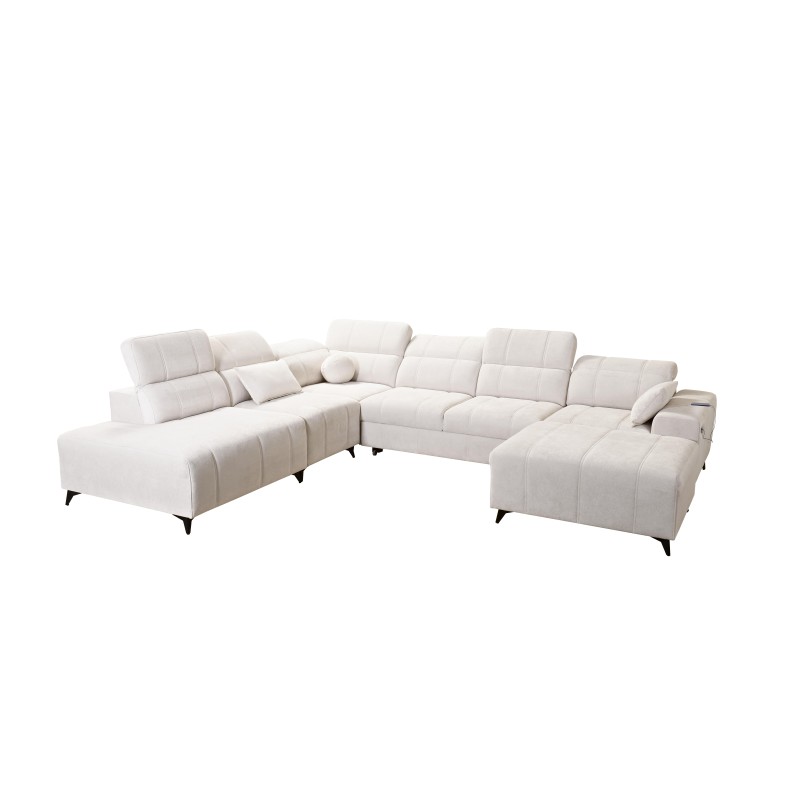 U-shaped Ballagio X sectional with a sleeping function, fabric Spring 1101