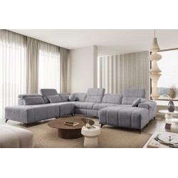U-shaped corner sofa Ballagio X with a sleeping function, fabric Spring 1102