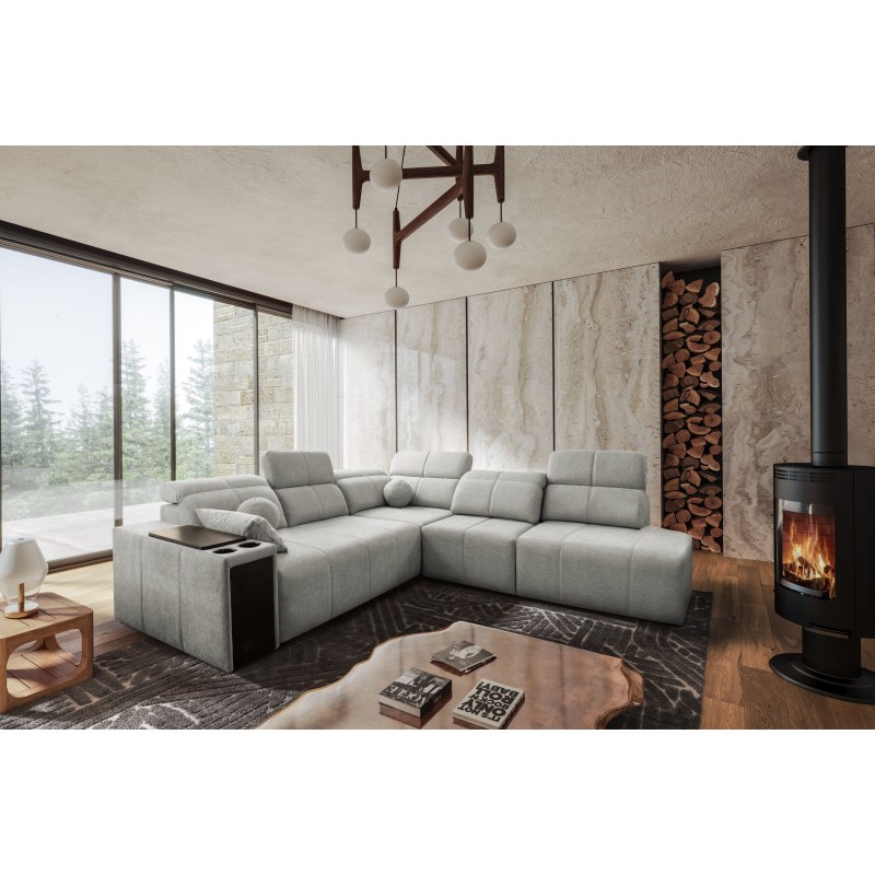 Rincón Milano IX con función de cama en tela Plecionka, Verita 80 - una combinación de estilo y funcionalidad.