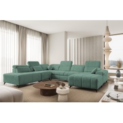 U-shaped corner sofa Ballagio X with a sleeping function, fabric Spring 1116