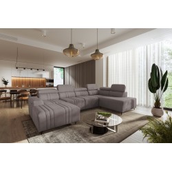 U-shaped corner sofa Verona VI with a sleeping function, fabric Vena 8
