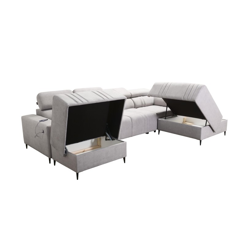 Ecksofa in U-Form Verona VI mit Schlaffunktion Stoff Vena 10