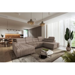 U-förmiges Sofa Verona VI mit Schlaffunktion Stoff Vena 14