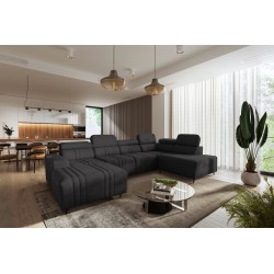 U-shaped Verona VI corner sofa with sleeping function, fabric Vena 20