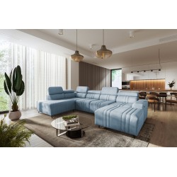 U-shaped Verona VI corner sofa with a sleeping function, fabric Vena 6