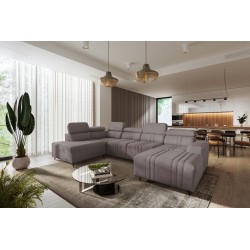 U-shaped corner sofa Verona VI with a sleeping function, fabric Vena 8