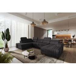 U-förmiges Ecksofa Verona VI mit Schlaffunktion, Stoff Vena 20