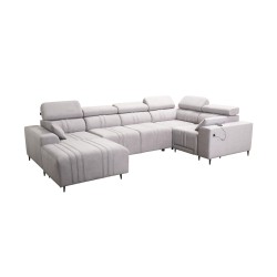 U-shaped Verona IV Mix sectional sofa with a sleeping function and manual relax function, fabric Vena 3