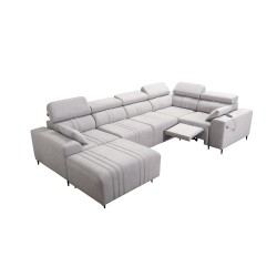 U-förmiges Ecksofa Verona IV Mix mit Schlaffunktion und manueller Relaxfunktion, Stoff Vena 6