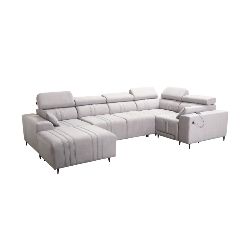 Narożnik w kształcie U Verona IV Mix z funkcją spania oraz funkcją relax manualna tkanian Vena 6