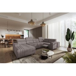 Narożnik w kształcie U Verona IV Mix z funkcją spania oraz funkcją relax manualna tkanian Vena 8
