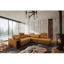 Milano IX corner sofa with a sleeping function in Plecionka fabric, Verita 54 - a combination of style and functionality.