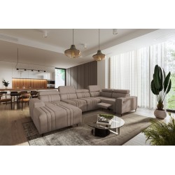 Narożnik w kształcie U Verona IV Mix z funkcją spania oraz funkcją relax manualna tkanian Vena 14