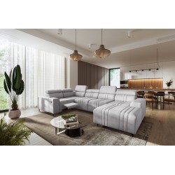U-shaped Verona IV Mix sectional sofa with a sleeping function and manual relax function, fabric Vena 3